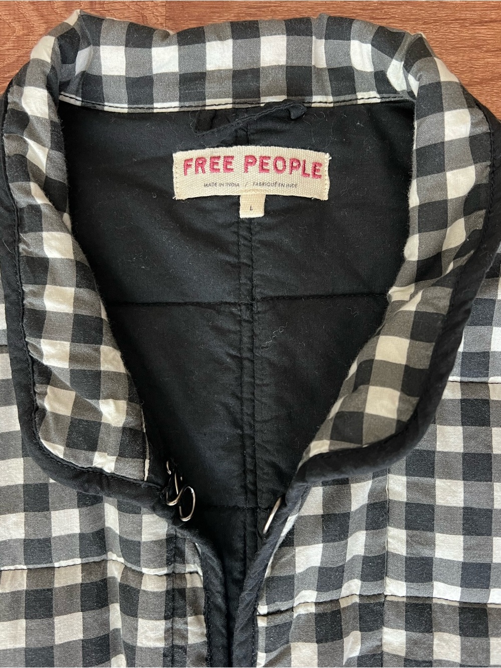 Free People Chloe Jacket Size Large - Black & White Gingham RT $198 - Picture 2 of 5